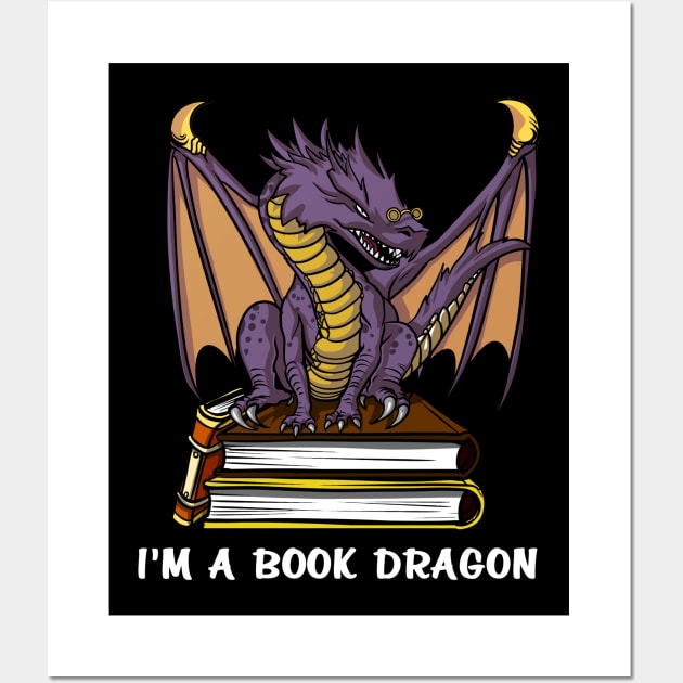 I Am A Book Dragon Wall Art by underheaven